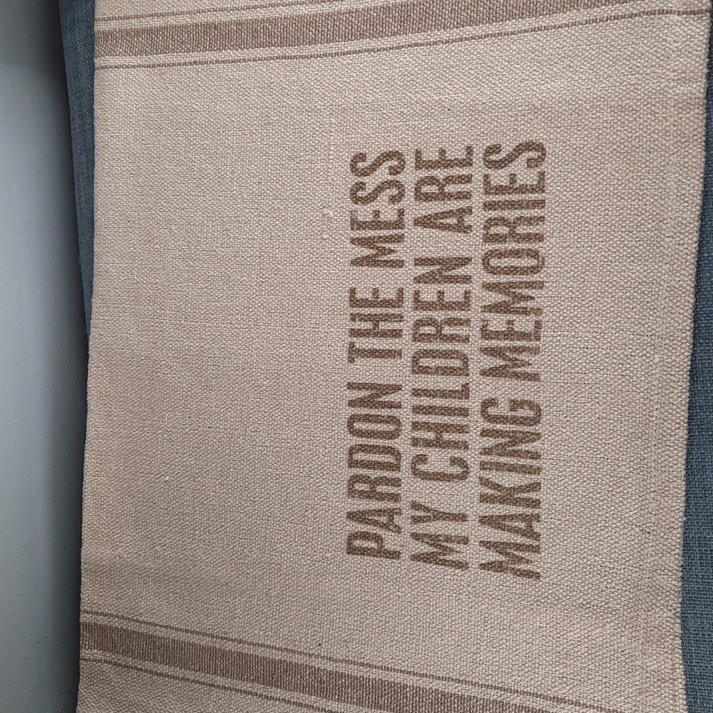 Cotton Kitchen Dish Towel Mess Kids Making Memories Primitive Country Urban NWT